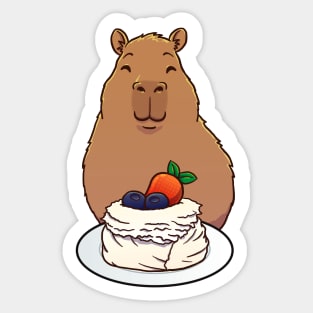 Capybara Pavlova Dessert Sticker